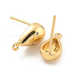 Латунные серьги-гвоздики из циркония KK-P263-19KCG
