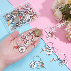 20 шт. 4 стиля подвески в форме фламинго и эмалированные подвески из сплава слов&nbsp;KEYC-PH01567