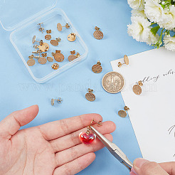 24 шт. 12 шт. фурнитура для сережек из нержавеющей стали 304 STAS-AR0002-02G