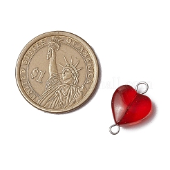 Сердце градиент цвета краска для выпечки прозрачное стекло соединительные подвески&nbsp;PALLOY-JF03276-02