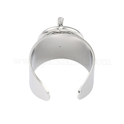 Anillos de puño abiertos circulares y en forma de varilla de acero inoxidable 304 que no se deslustran&nbsp;RJEW-C095-01P