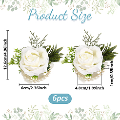 Корсаж на запястье из шелковой ткани с имитацией розы&nbsp;AJEW-WH0314-834