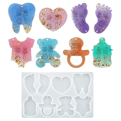 Силиконовые Молды для подвески в форме следа/зуба/бутылки молока своими руками&nbsp;LS-SIMO-PW0016-13