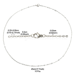 10 шт. набор из цепочек из нержавеющей стали 304 для мужчин и женщин STAS-YW0002-01P