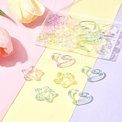 20шт 2 стиля УФ-покрытие прозрачные акриловые бусины OACR-FS0001-81