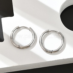 Orecchini a cerchio huggie in acciaio inossidabile 201 resistenti all'ossidazione&nbsp;LS-STAS-F149-33P-B