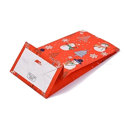 Прямоугольные бумажные упаковочные пакеты с рождественским принтом CARB-D016-01A