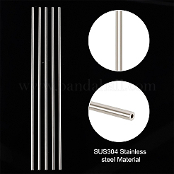 304ステンレス鋼チューブ  ラウンド  ステンレス鋼色  25x0.4cm  内径：0.2のCM&nbsp;FIND-WH0003-33G