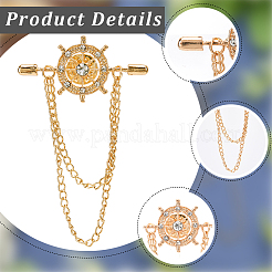 2 шт. брошь-цепочка в виде шлема из цинкового сплава с хрустальными стразами FIND-GF0006-83G