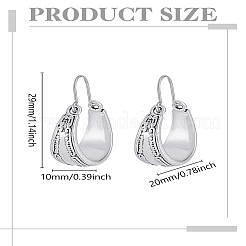 1 пара серег-колец из сплава с резным узором для женщин&nbsp;EJEW-LP0003-55