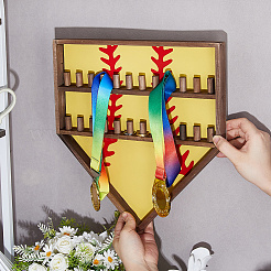 Подставки для показа колец на бейсбольную тематику из дерева&nbsp;AJEW-WH0031-70B