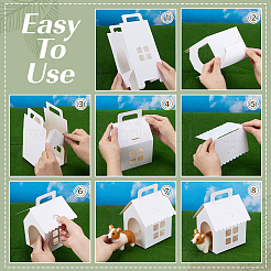 Geschenkboxen aus Papierkarton mit Griffen und Fenster für Hunde&nbsp;CON-WH0107-78B