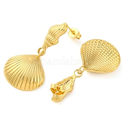 Orecchini a forma di conchiglia in acciaio inossidabile 304 per donna&nbsp;EJEW-U023-11G