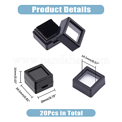 Акриловая квадратная шкатулка с бриллиантами и видимым окошком&nbsp;CON-WH0088-76A-02