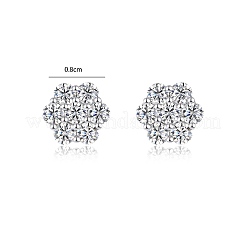 925 par de pendientes de plata de ley con pavé de moissanita para mujer&nbsp;SX7074-2
