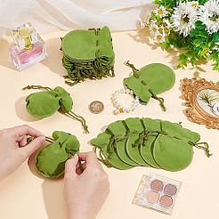 Бархатные мешочки для хранения ювелирных изделий из калебаса на шнурке&nbsp;LS-TP-WH0011-05F