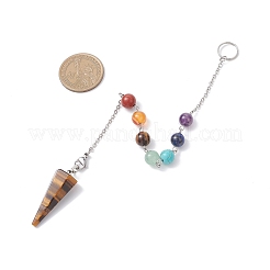 Подвеска-конус из натурального тигрового глаза HJEW-JM03968