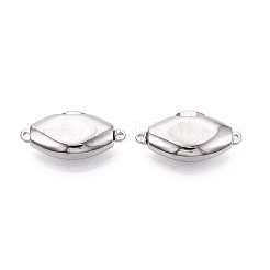 真鍮製ボックスクラスプ  菱形  1連  1穴  プラチナ  2mm  穴：22.5~23x11.5~12x6mm&nbsp;KK-Q074-13P-02