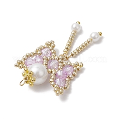 Подвески-бабочки из стеклянного бисера&nbsp;PALLOY-MZ00649-04