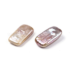 バロック天然ケシパールビーズ  淡水真珠  穴なし/ドリルなし  長方形  ライラック  16~17.5x10x4~5mm&nbsp;PEAR-N020-D03