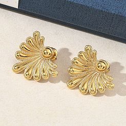 Blume 304 Edelstahl Ohrstecker für Frauen&nbsp;EJEW-K333-32G
