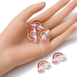 5шт прозрачные акриловые эмалевые бусины&nbsp;OACR-YW0001-31A