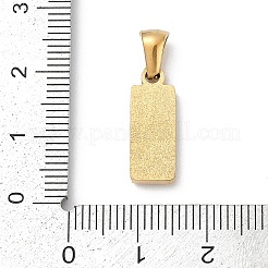 304ステンレスペンダント  ゴールドカラー  文字チャーム付きの長方形  文字g  17.5x6.5x3mm  穴：3x6mm&nbsp;STAS-Z120-03G-G