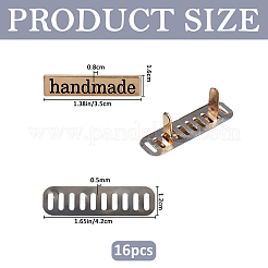 16 Beutel Zinklegierung Wort handgefertigtes Beuteletikett dekorative Schnallen&nbsp;FIND-FH0018-20