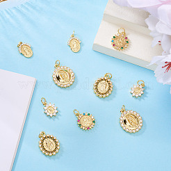 10 шт. 5 стиля латунные подвески с микропаве и кубическим цирконием&nbsp;KK-TA0002-40