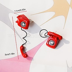 Серьги-гвоздики из сплава и акрила в форме телефона FS-WGD4674-01