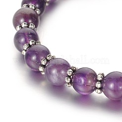 Модные натуральные аметистовые браслеты из бисера акриловые BJEW-JB01792-05