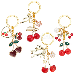 4шт 4 цвета подвески из сплава со стразами&nbsp;KEYC-SC00015