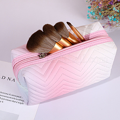 Bolsa de almacenamiento de maquillaje de cuero pu portátil degradado&nbsp;ABAG-CL0001-39