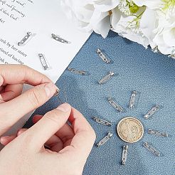 304 ステンレス ピン ブローチ バック バー 金具  ステンレス鋼色  19x5x5mm  ピン：0.8mm  50個/箱&nbsp;STAS-UN0009-18P