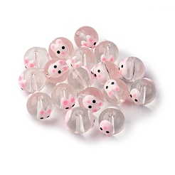 Прозрачные стеклянные эмалевые бусины GLAA-N049-010