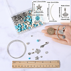 DIY-Set zum Basteln von Wickelarmbändern mit Ozeanmotiv&nbsp;DIY-SC0023-97
