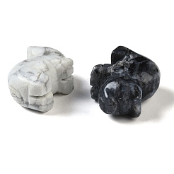 Резные фигурки свиней из натуральных смешанных драгоценных камней DJEW-M015-03