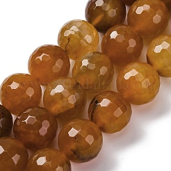 Нити бусин из натурального агата с прожилками дракона (окрашенные и нагретые)&nbsp;G-K390-A03-01