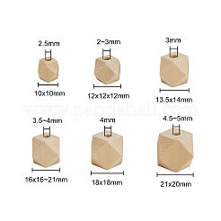 Граненые необработанные деревянные бусины&nbsp;WOOD-CJ0001-07