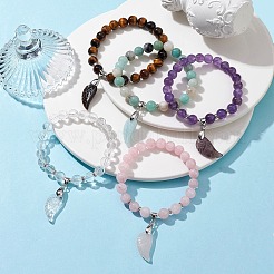 Природных драгоценных камней браслеты простирания BJEW-JB10095