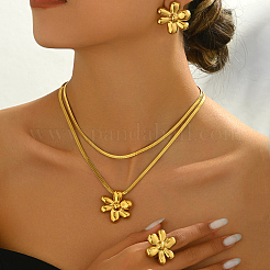 Серьги Flower 201 из нержавеющей стали TB0715