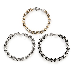 Браслеты-цепочки византийского образца из нержавеющей стали 201 толщиной 8 мм для женщин BJEW-B143-06