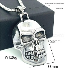 Кулон в виде черепа из нержавеющей стали 304 в стиле хип-хоп для мужчин.&nbsp;JD7188