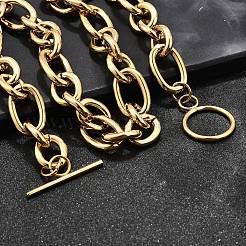 Ожерелье из нержавеющей стали 304 с цепочкой Rolo BJEW-L399-03G