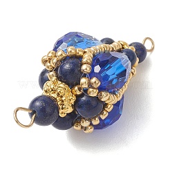 Богемные круглые подвески из натурального лазурита с бусинами в форме капли&nbsp;PALLOY-MZ01227-03