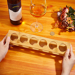 Organizador de copas de vino de bambú con 6 agujero&nbsp;ODIS-WH0081-17B-01