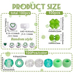 800шт набор акриловых и пластиковых бусин на тему Дня Святого Патрика&nbsp;OACR-SP0001-47