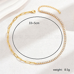 Модные латунные прозрачные кубические циркониевые ожерелья-цепочки MG3288