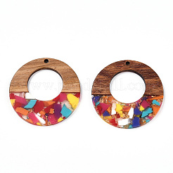 Подвески из прозрачной смолы и ореха RESI-TAC0017-74-A07