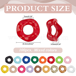 100 шт. непрозрачные акриловые бусины для выпечки&nbsp;OACR-ME0001-29